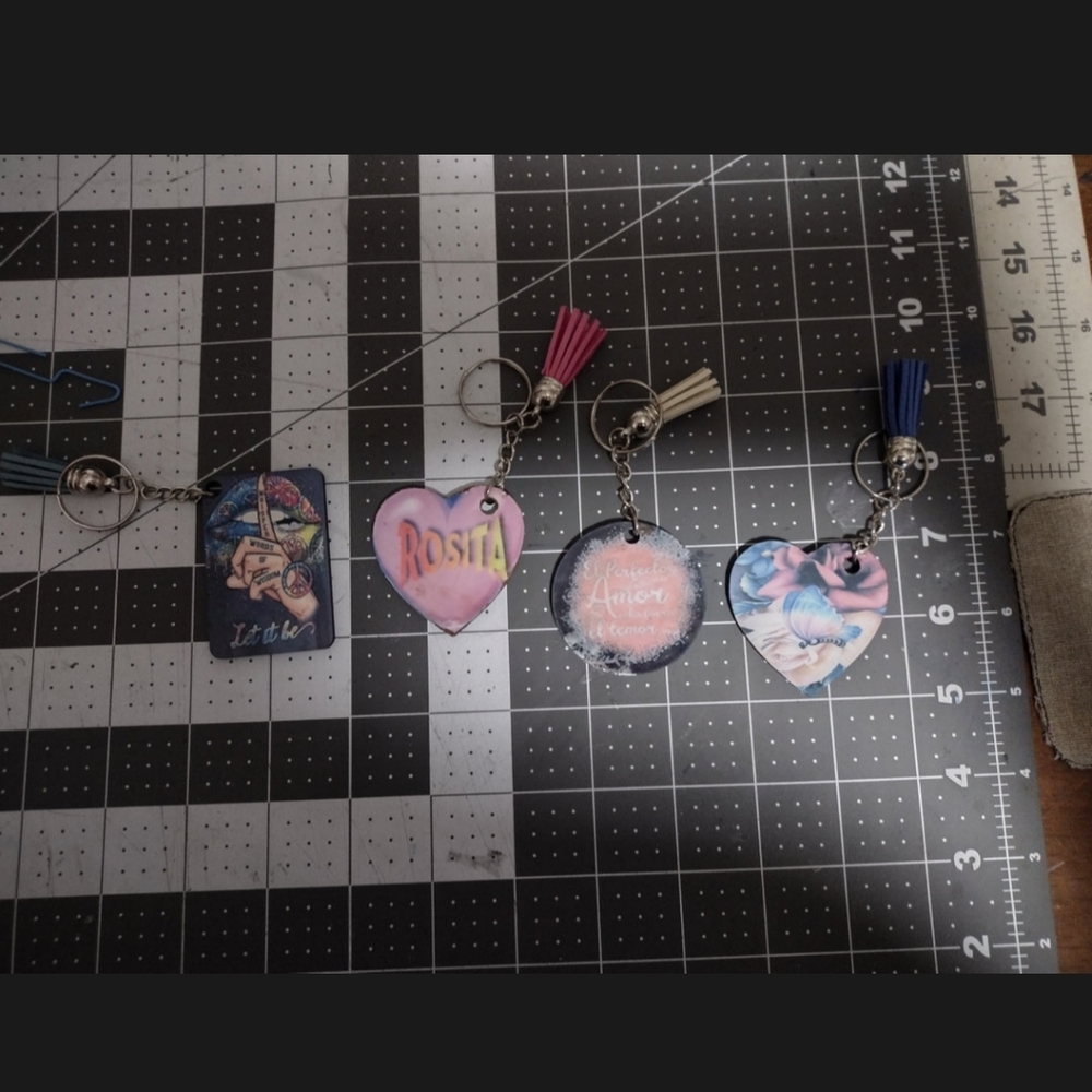 Sublimated Heart Key Chain